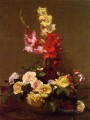 グラジオラスとバラの花の画家 アンリ・ファンタン・ラトゥール